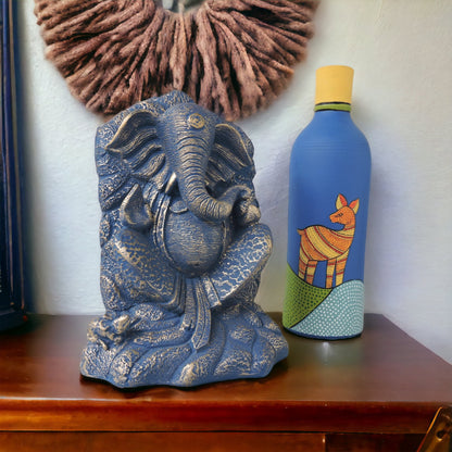 Embossed Ganesha / Blue Finish by Satgurus