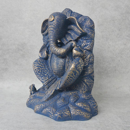 Embossed Ganesha / Blue Finish by Satgurus