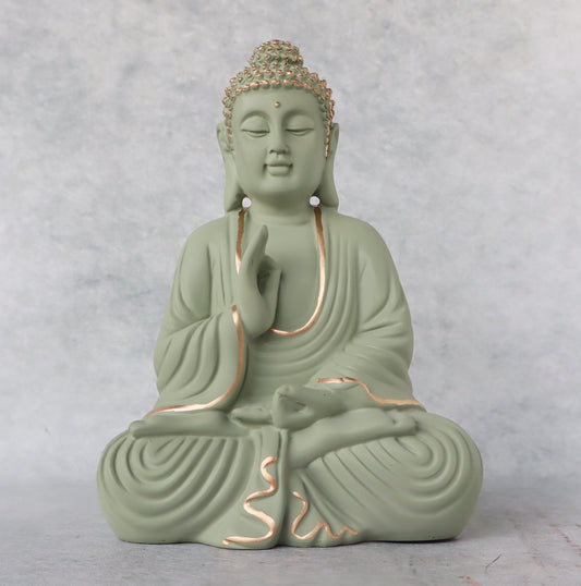 Mini Buddha In Abhaya Mudra / Pistachio by Satgurus
