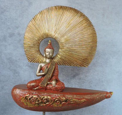 Buddha Sitting With A Feather On Back by Satgurus
