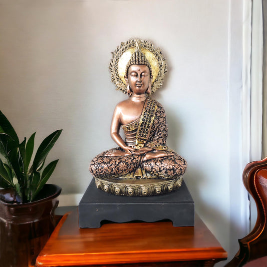 bronze buddha statue 15 inch spiritual decor for meditation corner