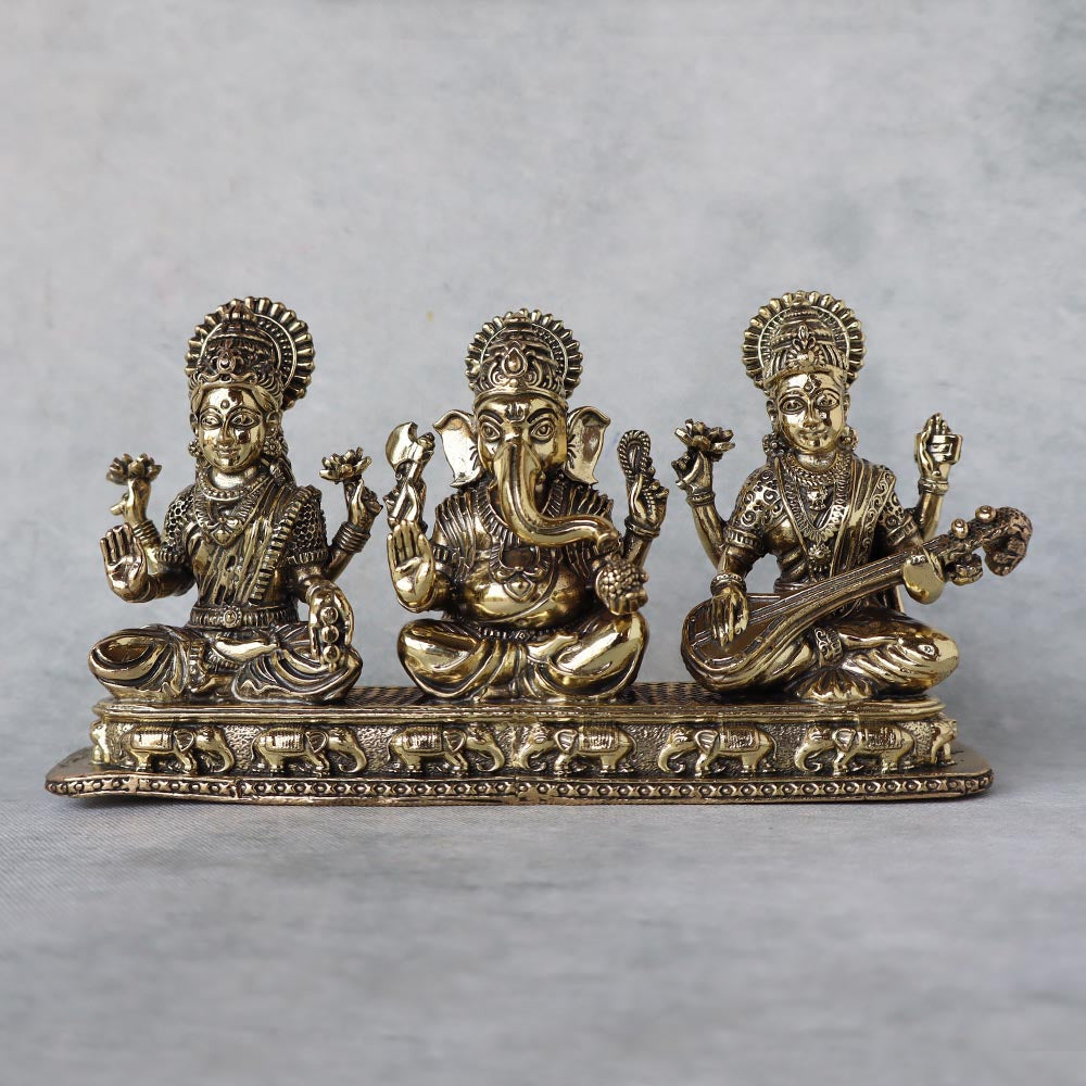 Goddess Lakshmi, Saraswati And Lord Ganesha by Satgurus