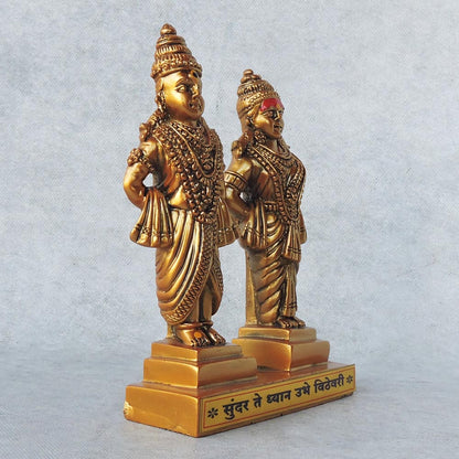 Vitthal Rukmini In Gold & Copper Finish by Satgurus