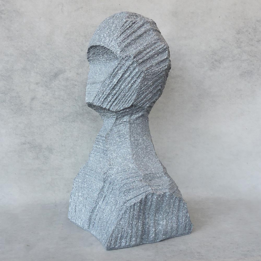 Rock Effect Face Sculpture in Grey by Satgurus