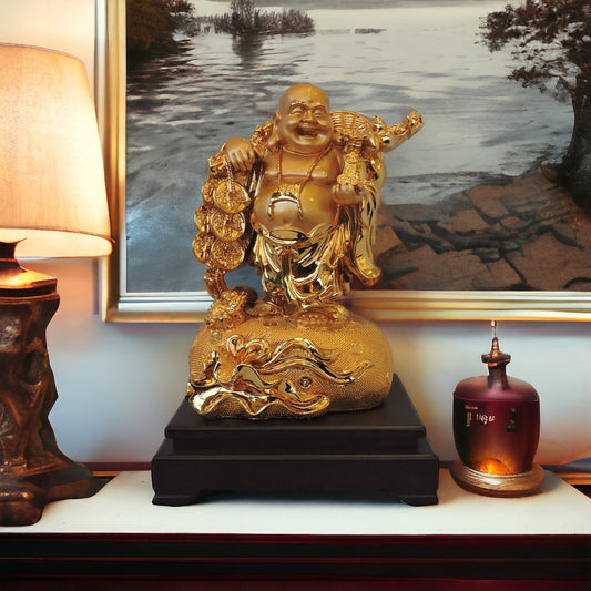 Laughing Buddha Standing On Potli by Satgurus