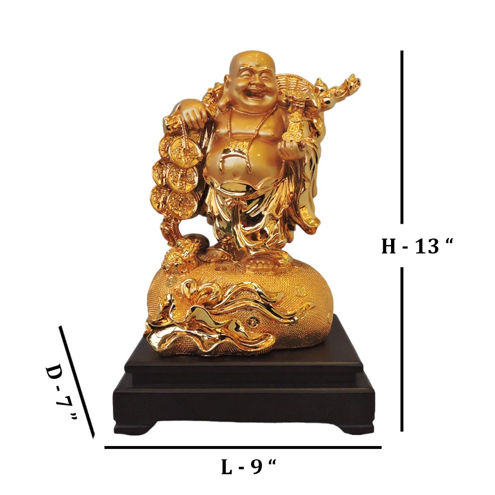 Laughing Buddha Standing On Potli by Satgurus