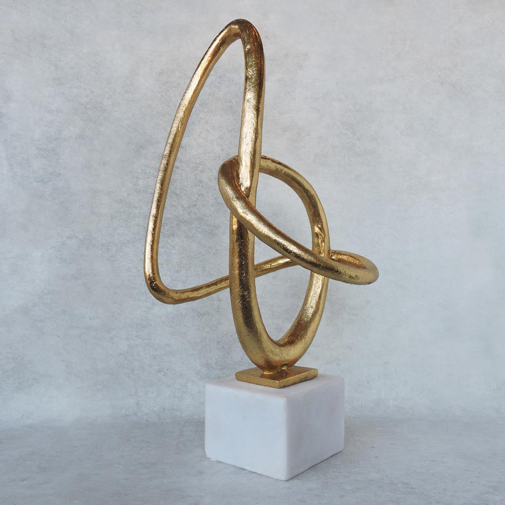 Tangled Gold Wire On Marble Base / Big by Satgurus