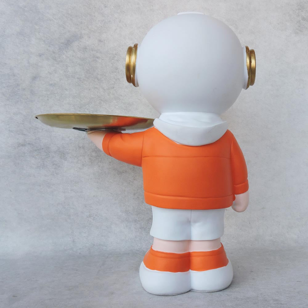 Astronaut Carrying Tray / White & Orange by Satgurus