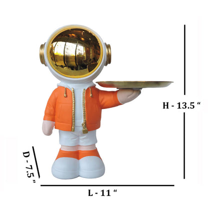 Astronaut Carrying Tray / White & Orange by Satgurus