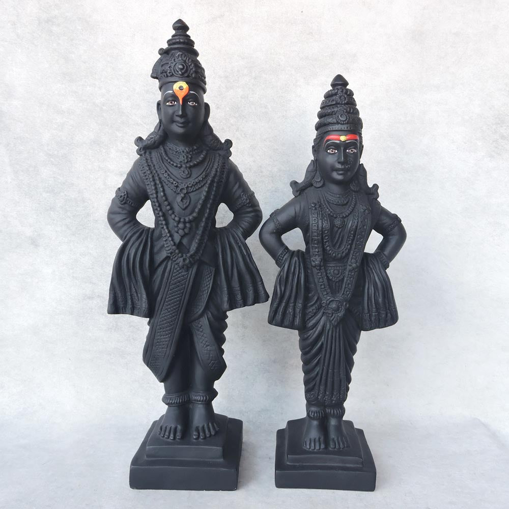 Vitthal Rukmini Idol In Black by Satgurus