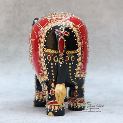 Wooden Trunk Up Hand Painted Elephant BY Satgurus