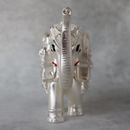 Vastu Elephant In Silver Matt Finish by Satgurus