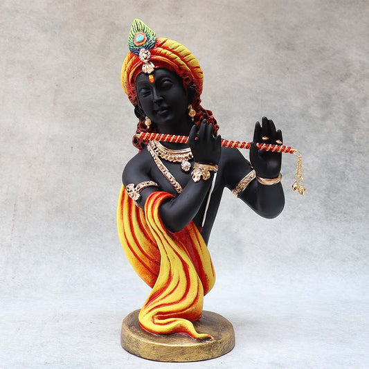 Orange Krishna Round Base By Satguru's