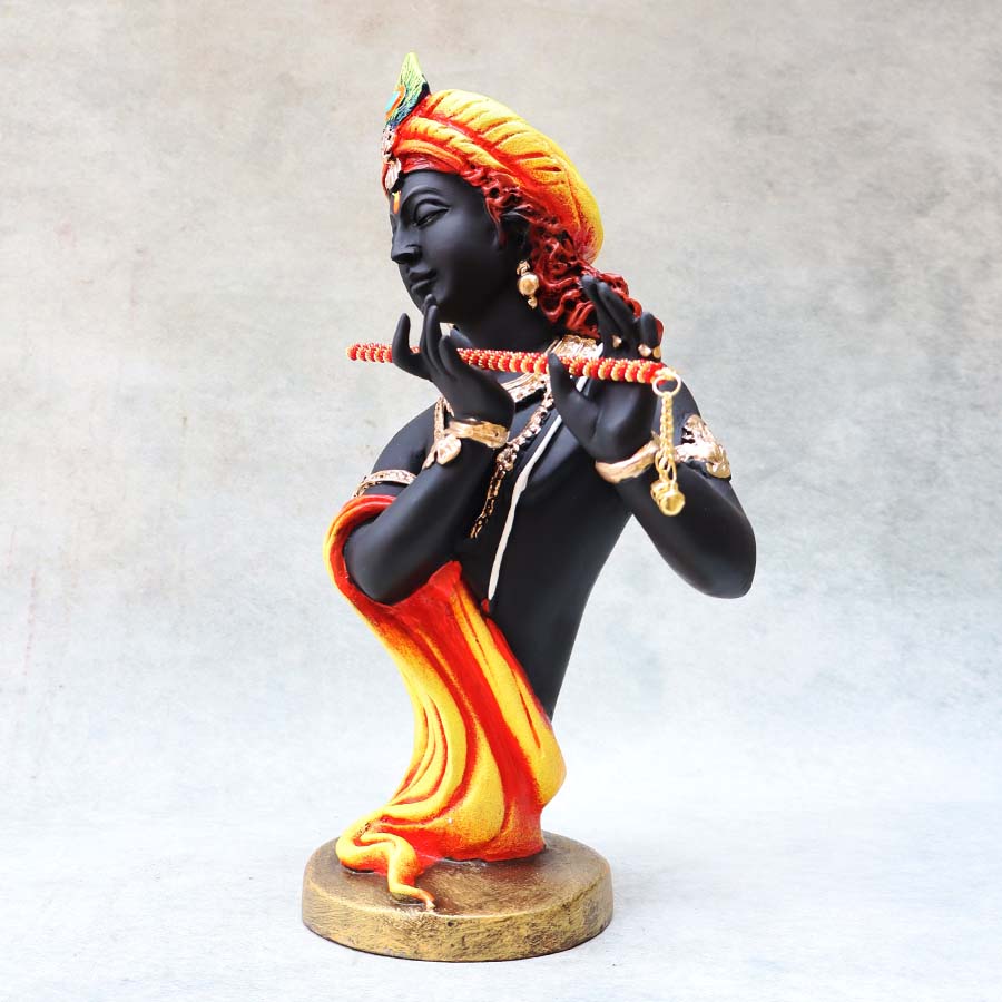Orange Krishna Round Base By Satguru's
