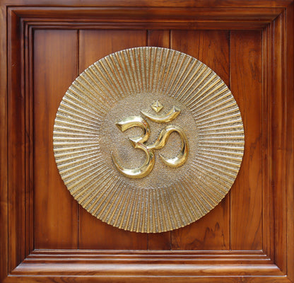 Brass Om Plate On Frame by Satgurus