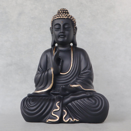Mini Buddha In Abhaya Mudra / Black by Satgurus