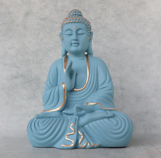 Mini Buddha In Abhaya Mudra / Pastle Blue by Satgurus