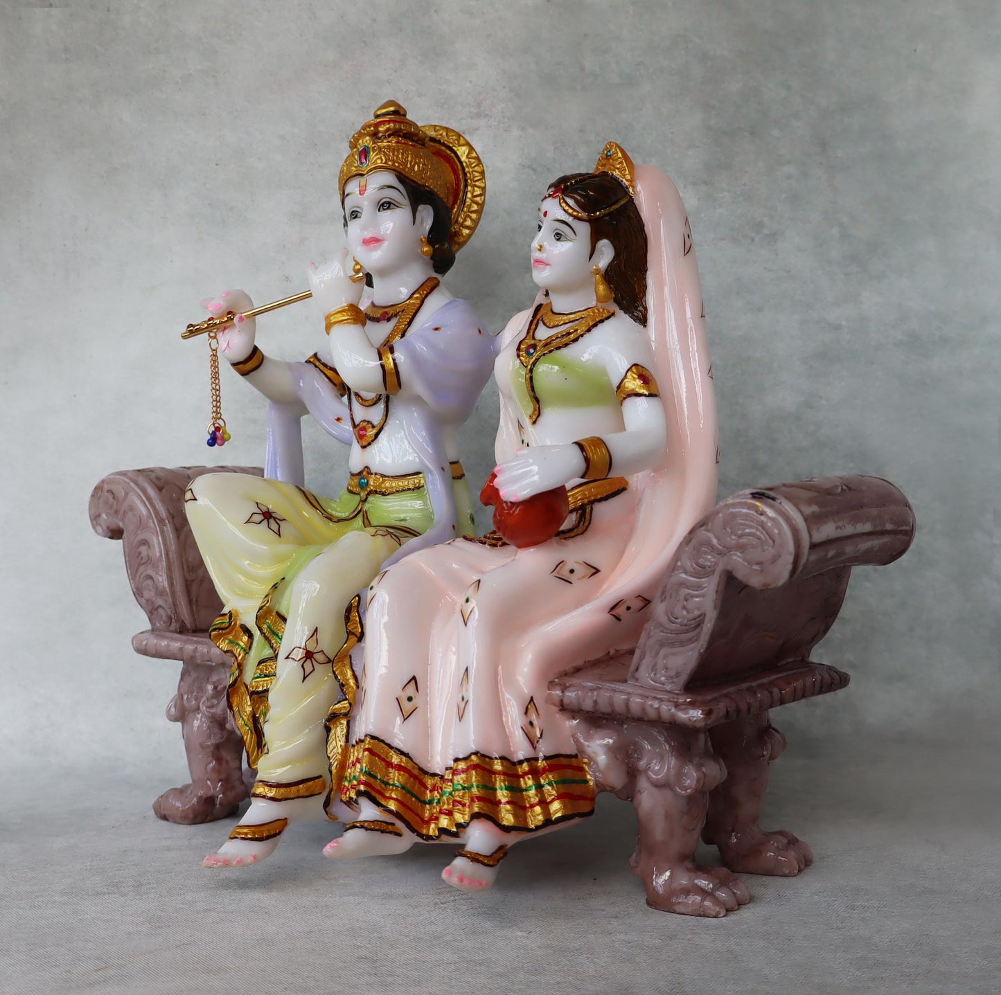 Lord Krishna & Radha On Bench Pastel Series by Satgurus