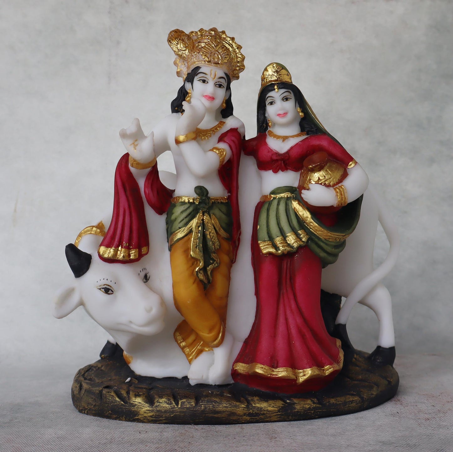 Radha Krishna Idol With Cow by Satgurus