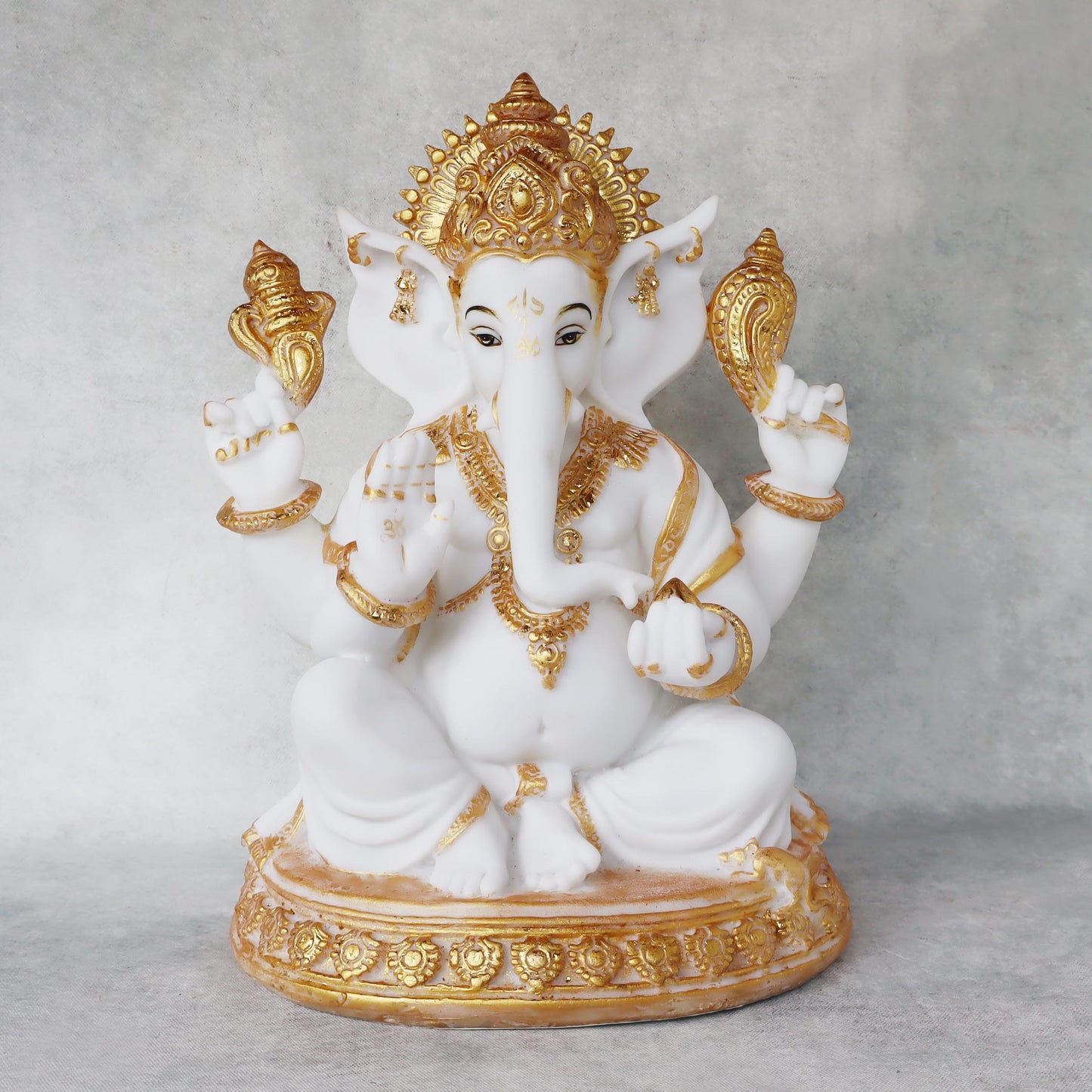 Ganesha In White & Gold by Satgurus