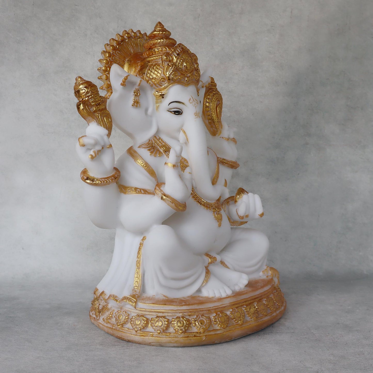 Ganesha In White & Gold by Satgurus