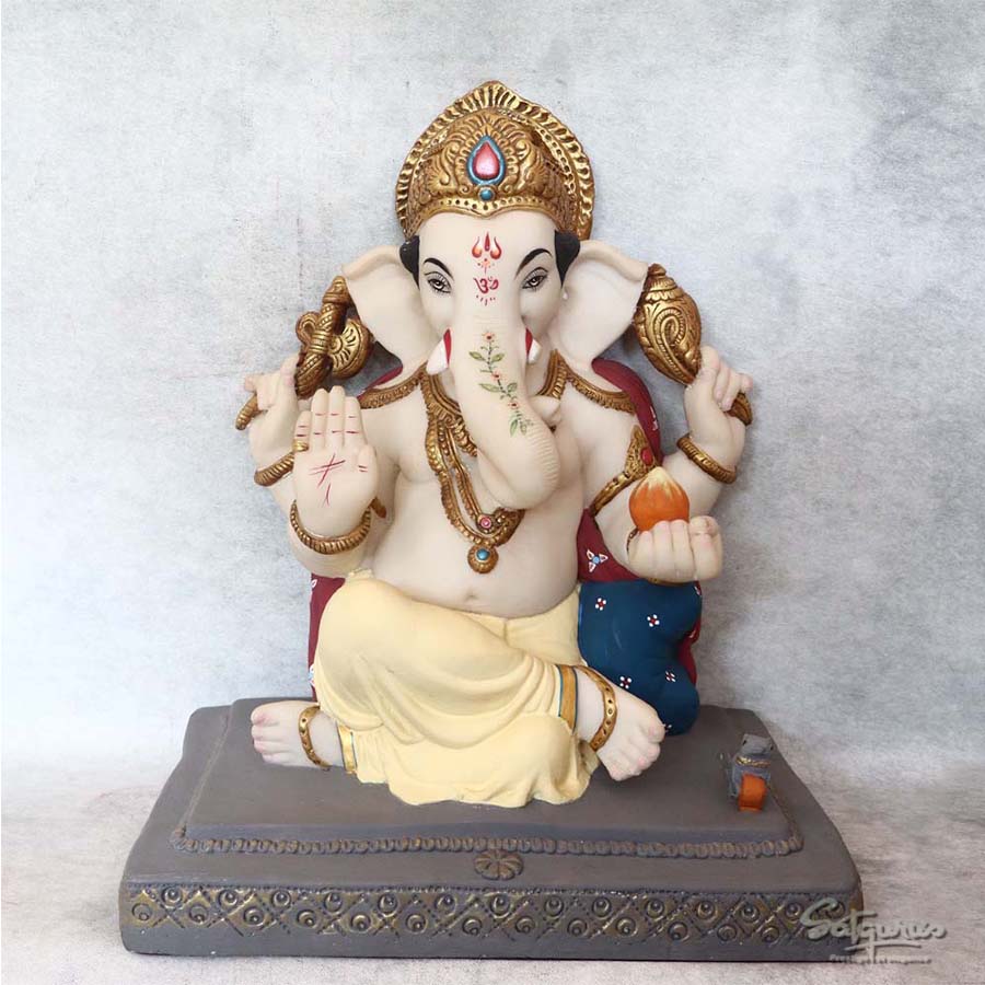 Ganesha Sitting On Base By Satguru's