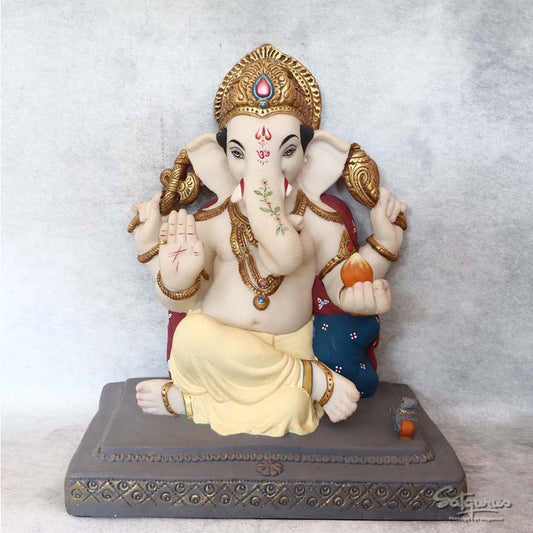 Ganesha Sitting On Base By Satguru's