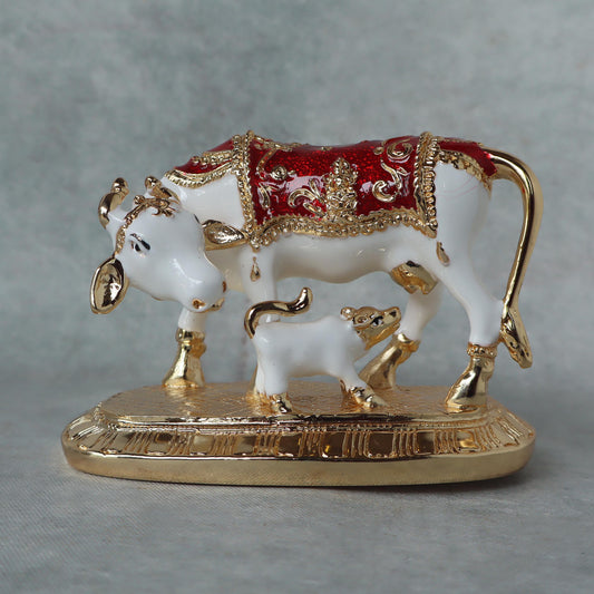 Cow Minakari In White / Gold Finish by Satgurus