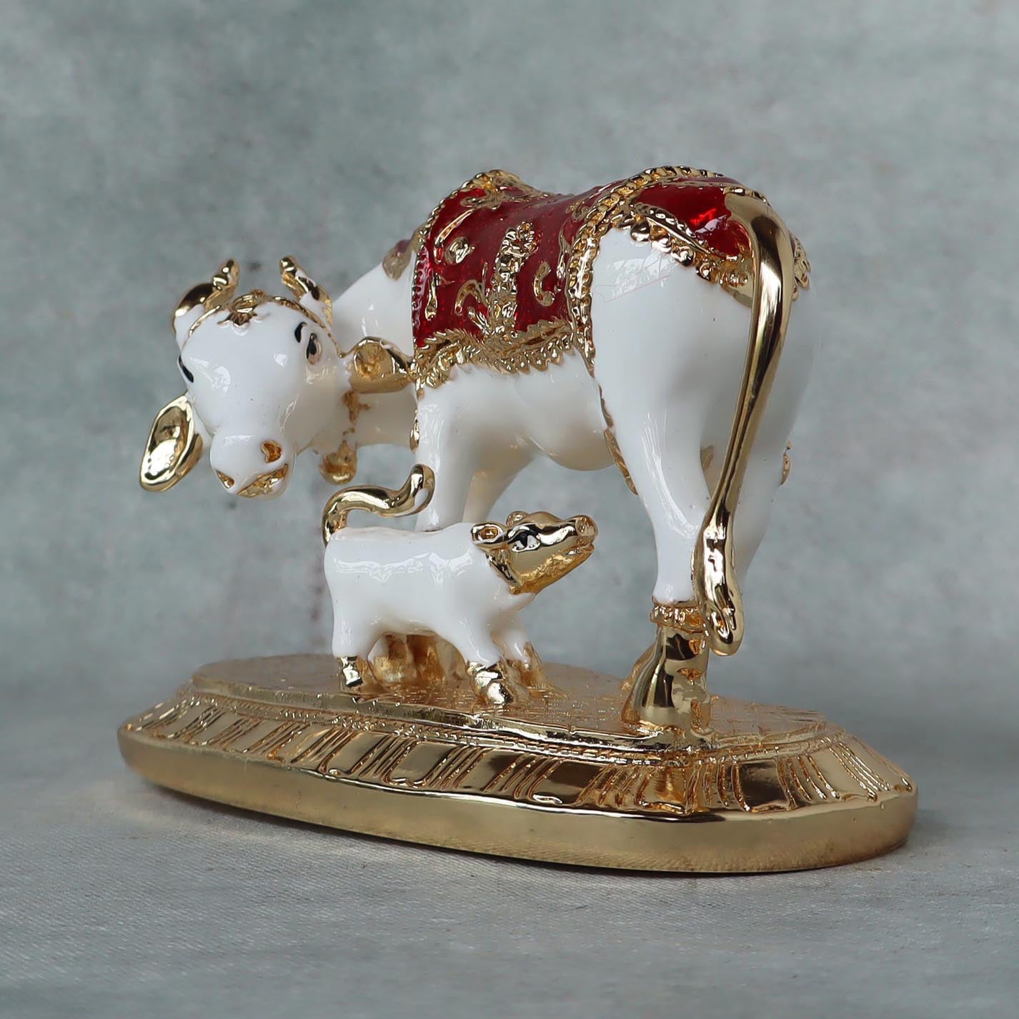 Cow Minakari In White / Gold Finish by Satgurus