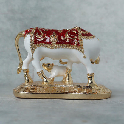 Cow Minakari In White / Gold Finish by Satgurus