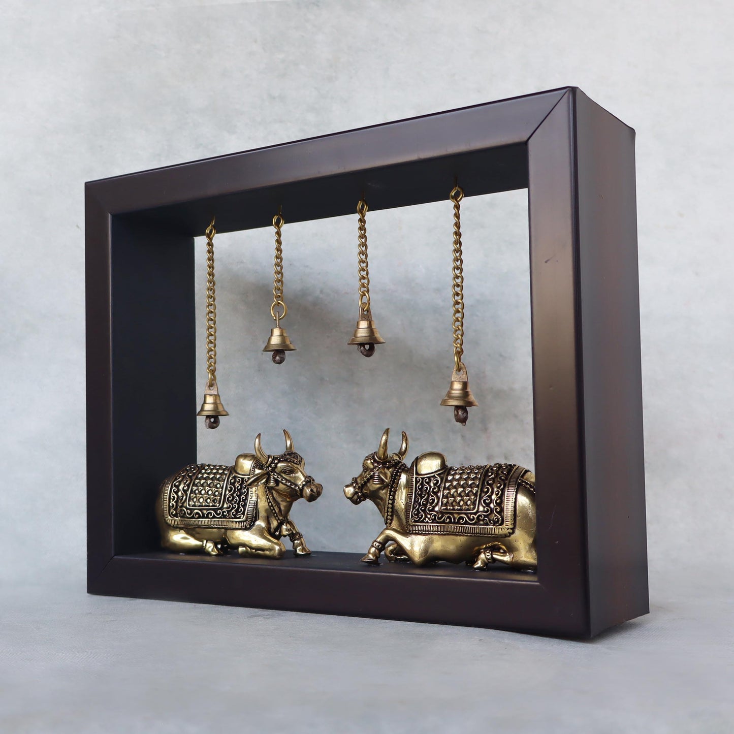 Nandi's In Wooden Frame by Satgurus