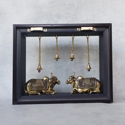 Nandi's In Wooden Frame by Satgurus