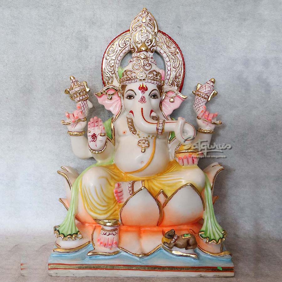 Marble Dust Base Ganesha By Satguru's