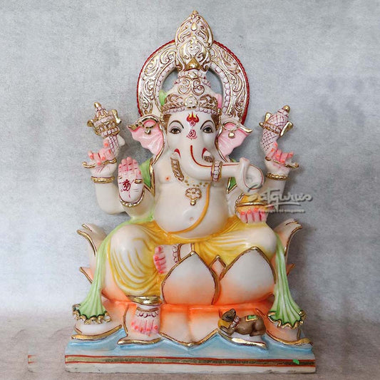 Marble Dust Base Ganesha By Satguru's