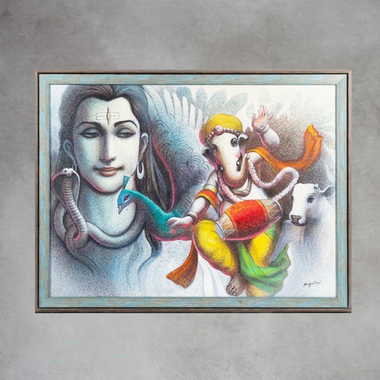 Shiva and Bal Ganesha By Satguru's