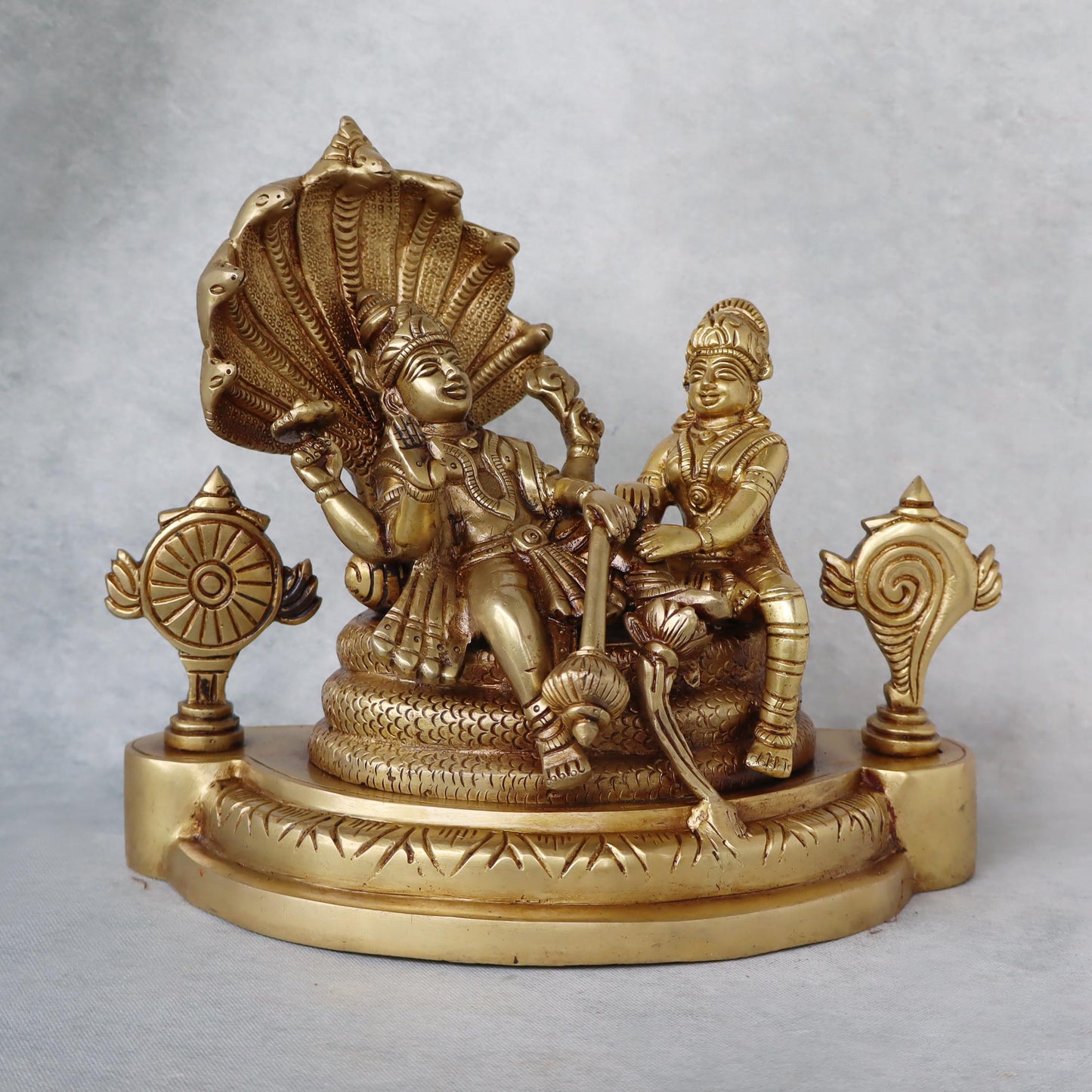 Vishnu Laxmi Sitting on Snake by Satgurus