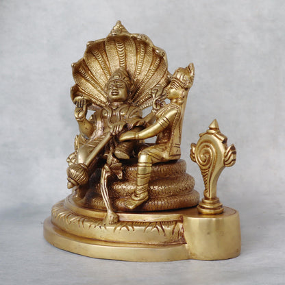 Vishnu Laxmi Sitting on Snake by Satgurus