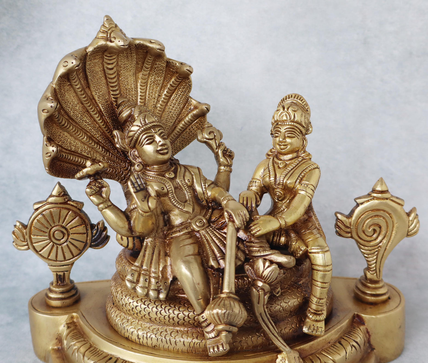 Vishnu Laxmi Sitting on Snake by Satgurus