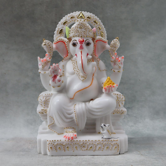 Ganeshji Sitting On Singhasan by Satgurus