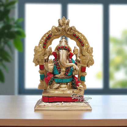 Ganesha With Stone Work by Satgurus