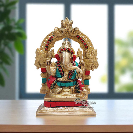 Ganesha With Stone Work by Satgurus