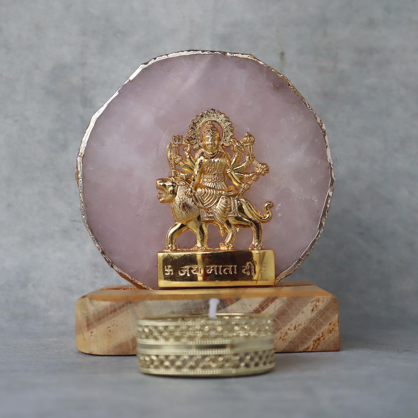 Laxmi Carving On Rose Quartz Stone by Satgurus