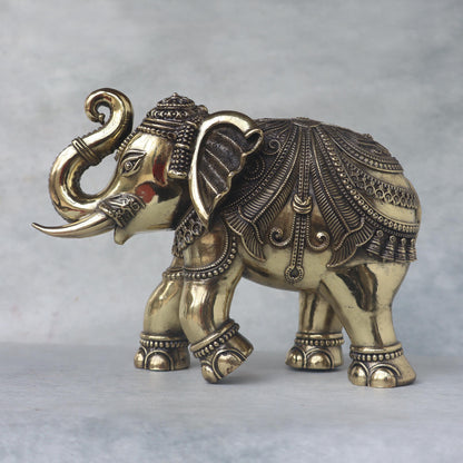 Ashtadhatu Upraised Trunk Elephant by Satgurus