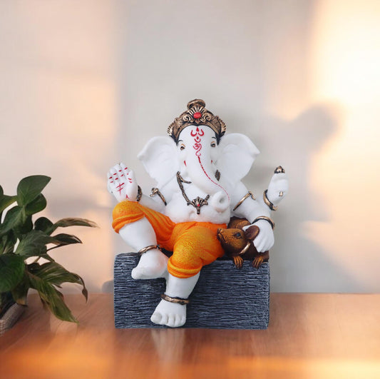 Ganesha Idol Sitting On Base by Satgurus
