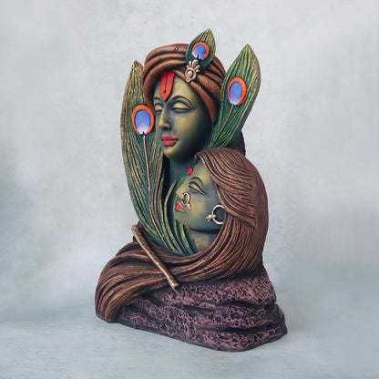 Radha Krishna In Feather / Antique Gold by Satgurus