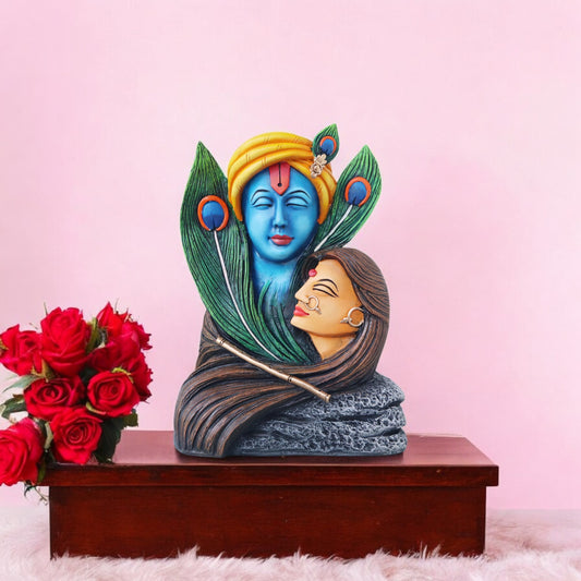Radha Krishna In Feather / Blue by Satgurus