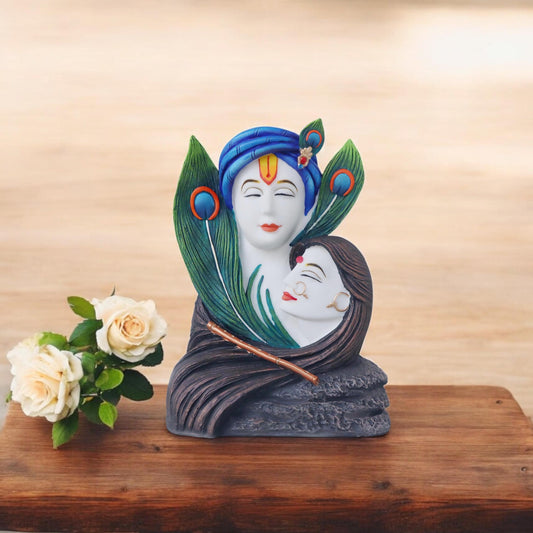 Radha Krishna In Feather / White by Satgurus