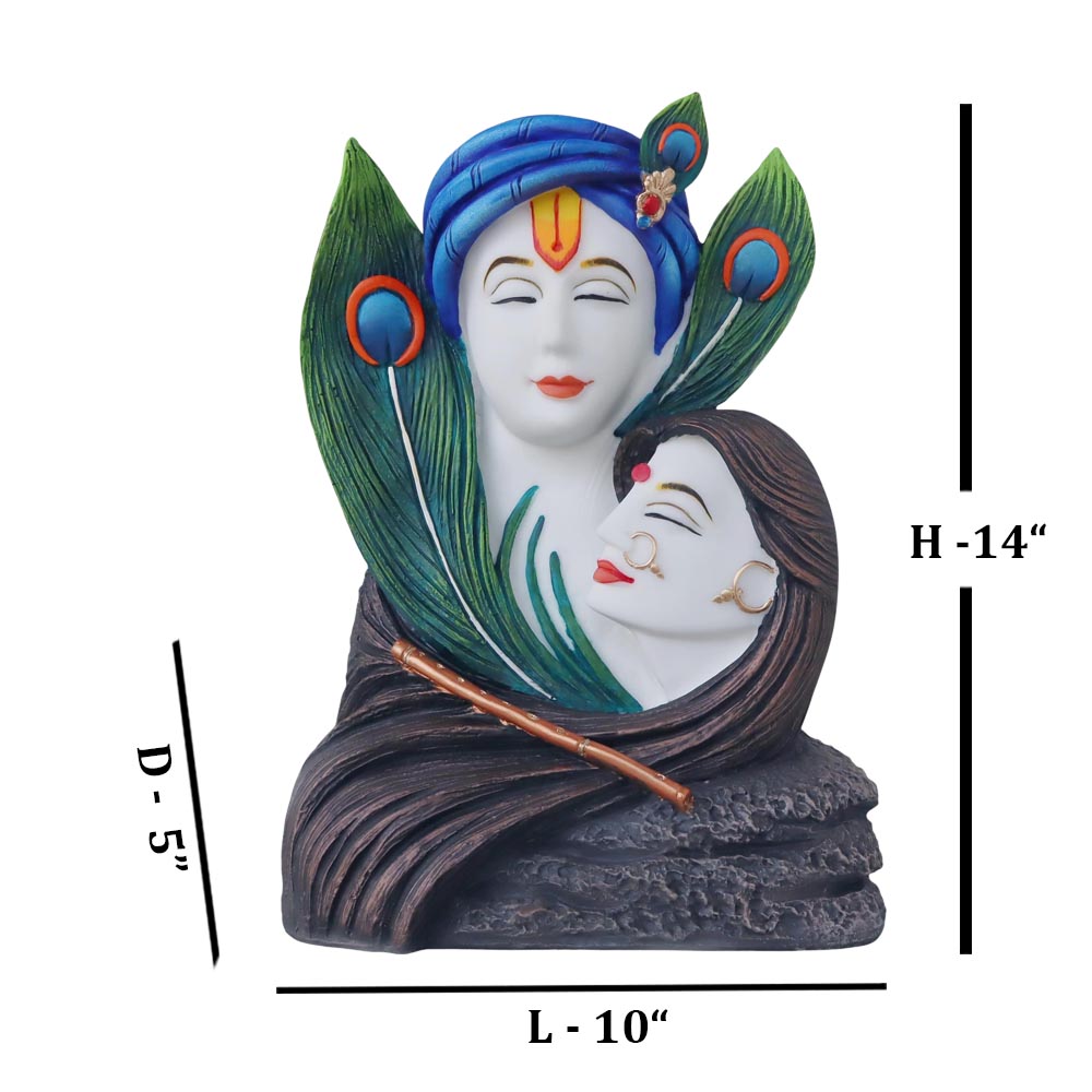 Radha Krishna In Feather / White by Satgurus