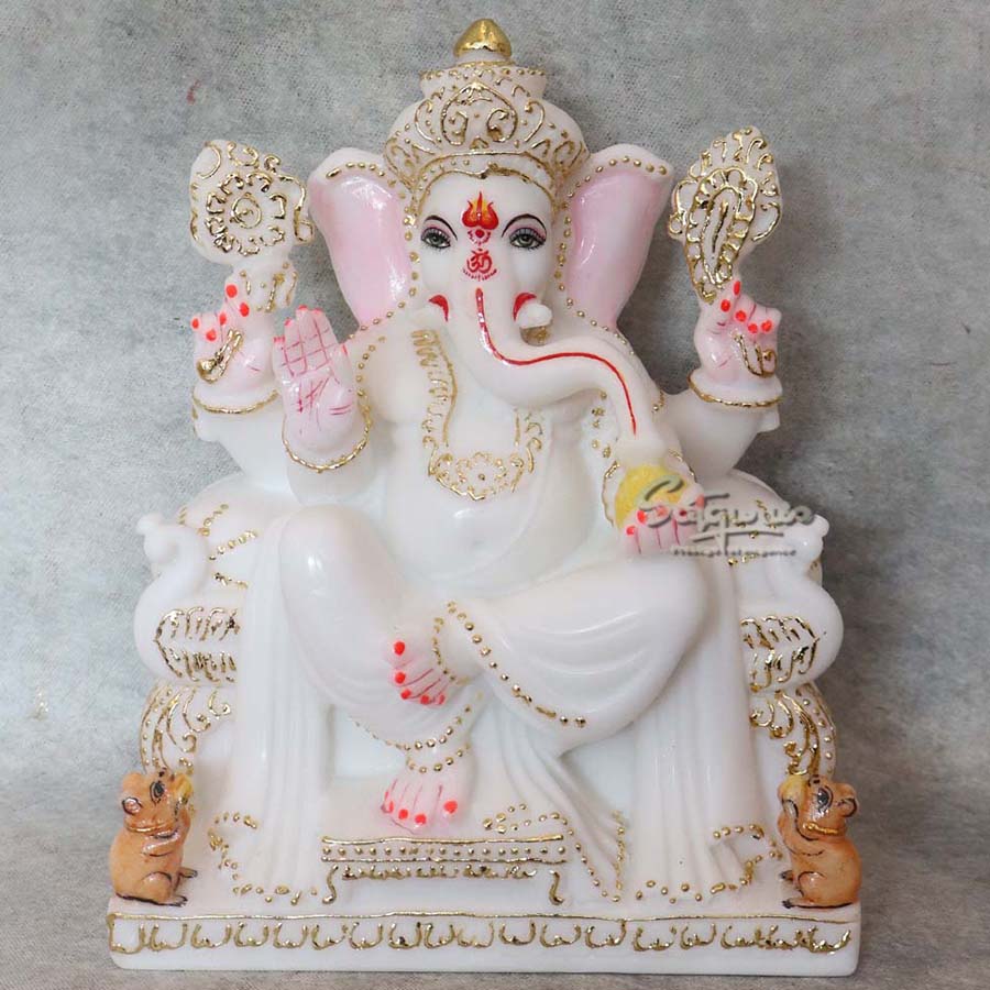 Marble Dust Chowki Ganesha By Satguru's