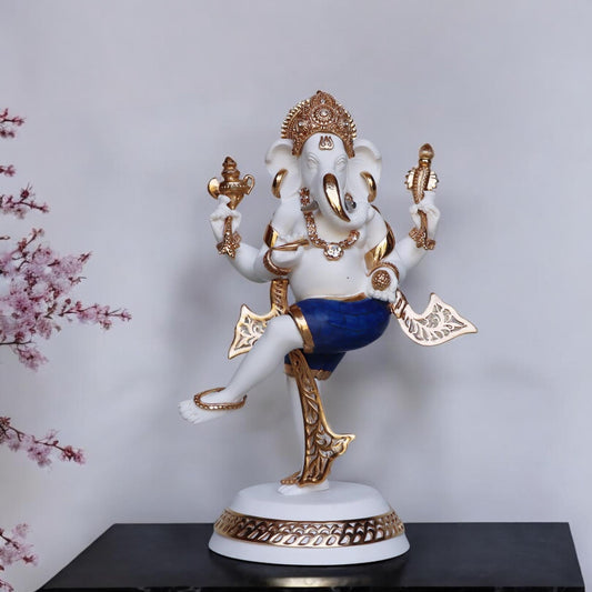 Dancing Ganesha With Stone Inlay by Satgurus
